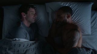 Michael Urie and Philemon Chambers in Netflix's Single all The Way