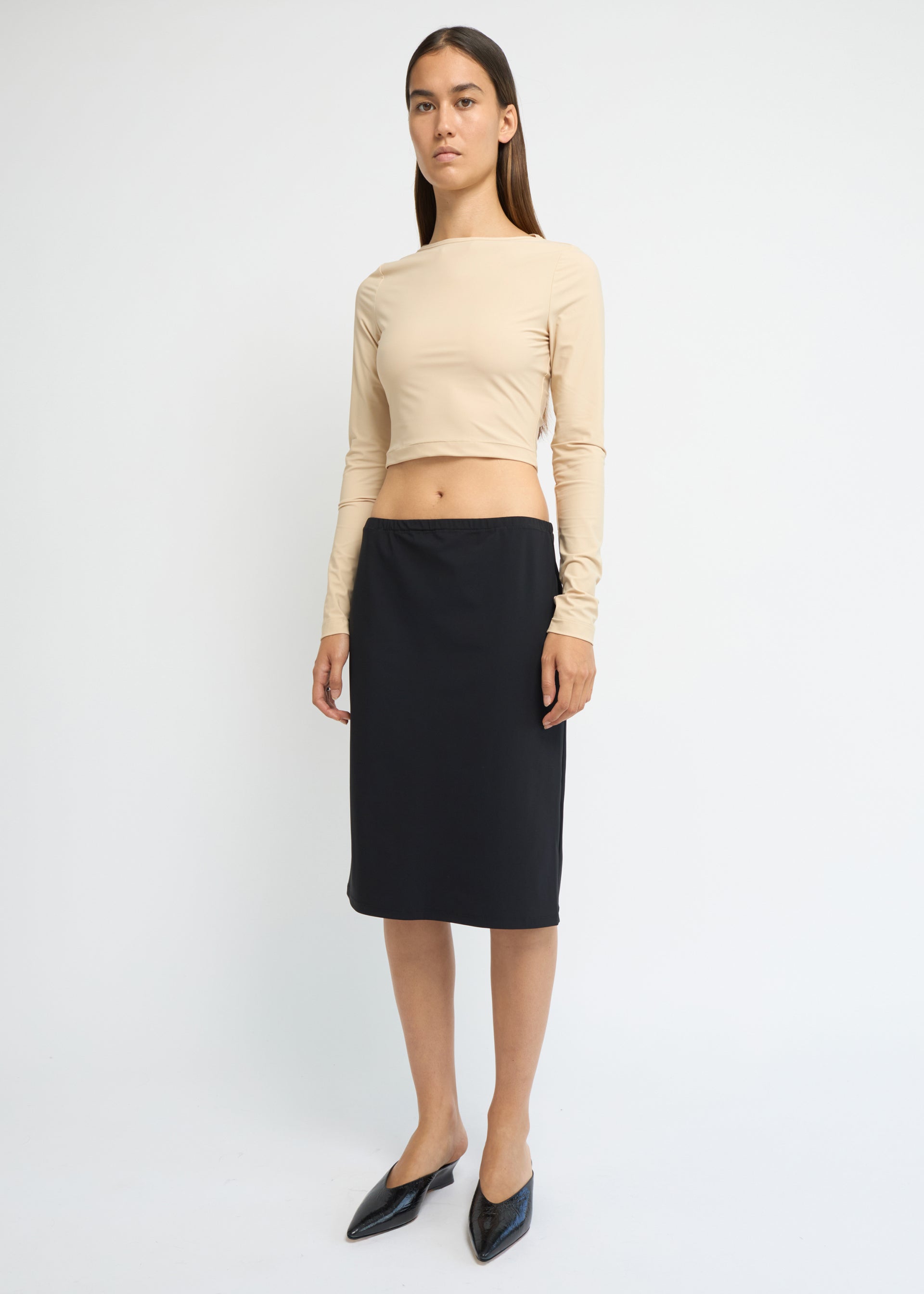 Straight Midi Skirt, Black - Xxs