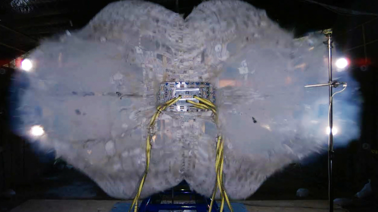 Bang Inflatable space station module blows apart in test video