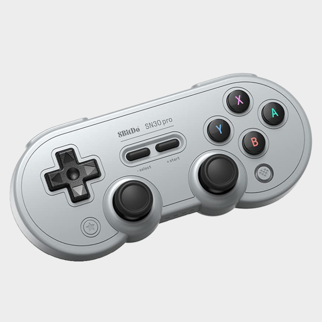 8BitDo SN30 pro controller on a plain background