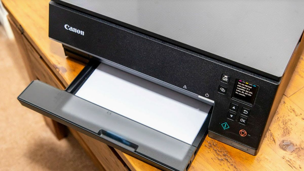 Canon PIXMA TS6420a Wireless All-In-One Inkjet Printer being tested in writer&#039;s home