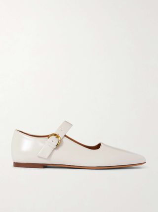 Tramonto Glossed-Leather Mary Jane Ballet Flats