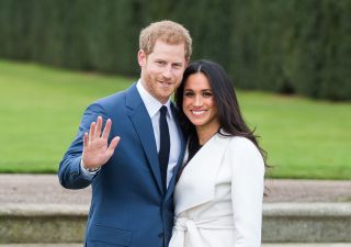 Prince Harry and Meghan Markle during an official photocall to announce the engagement of Prince Harry and actress Meghan Markle at The Sunken Gardens at Kensington Palace on November 27, 2017, in London, England. Prince Harry and Meghan Markle have been a couple officially since November 2016 and are due to marry in Spring 2018.