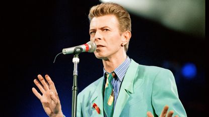 David Bowie performing at The Freddie Mercury Tribute Concert for Aids Awareness, at Wembley Stadium, Picture taken Easter Monday, 20th April 1992. (Photo by Nigel Wright/Mirrorpix/Getty Images)