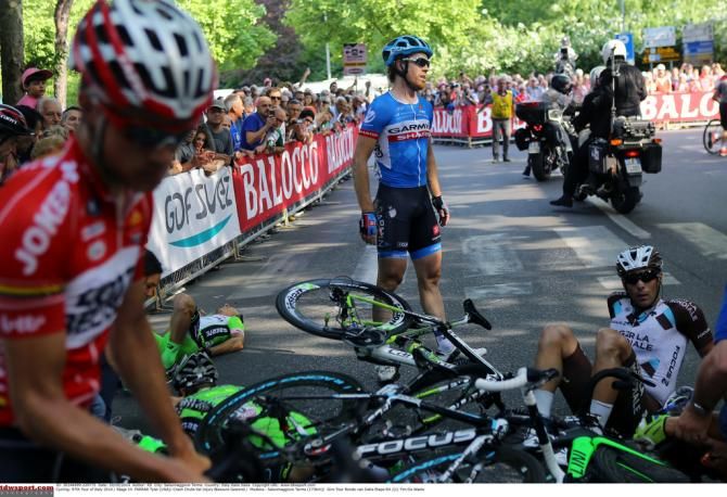 Tyler Farrar (Garmin Sharp) post-crash