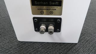 Speaker binding posts on the Serhan Swift mµ2 Mk II