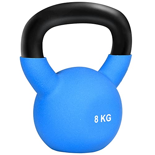 Homcom Soft Kettlebell, 8kg Kettle Bell With Non-Slip Handle for Home Gym Weight Lifting and Strength Training, Blue
