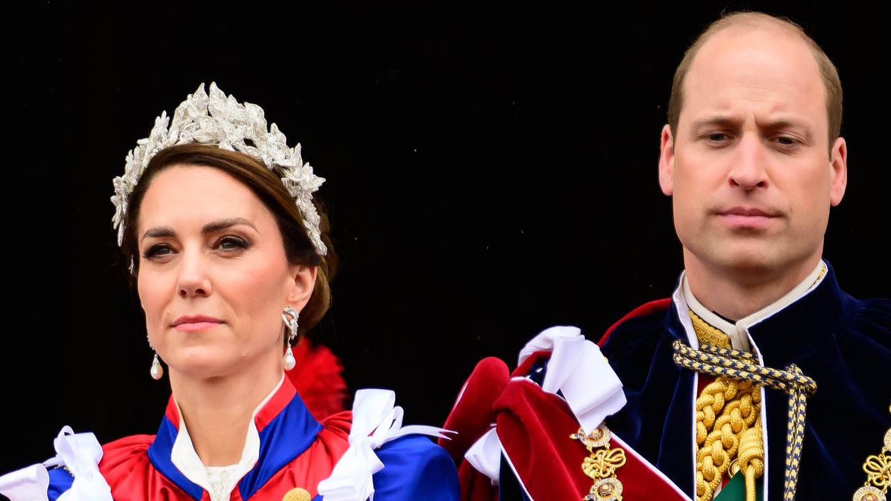 Catherine, Princess of Wales and Prince William, Prince of Wales stand on the balcony of Buckingham Palace 