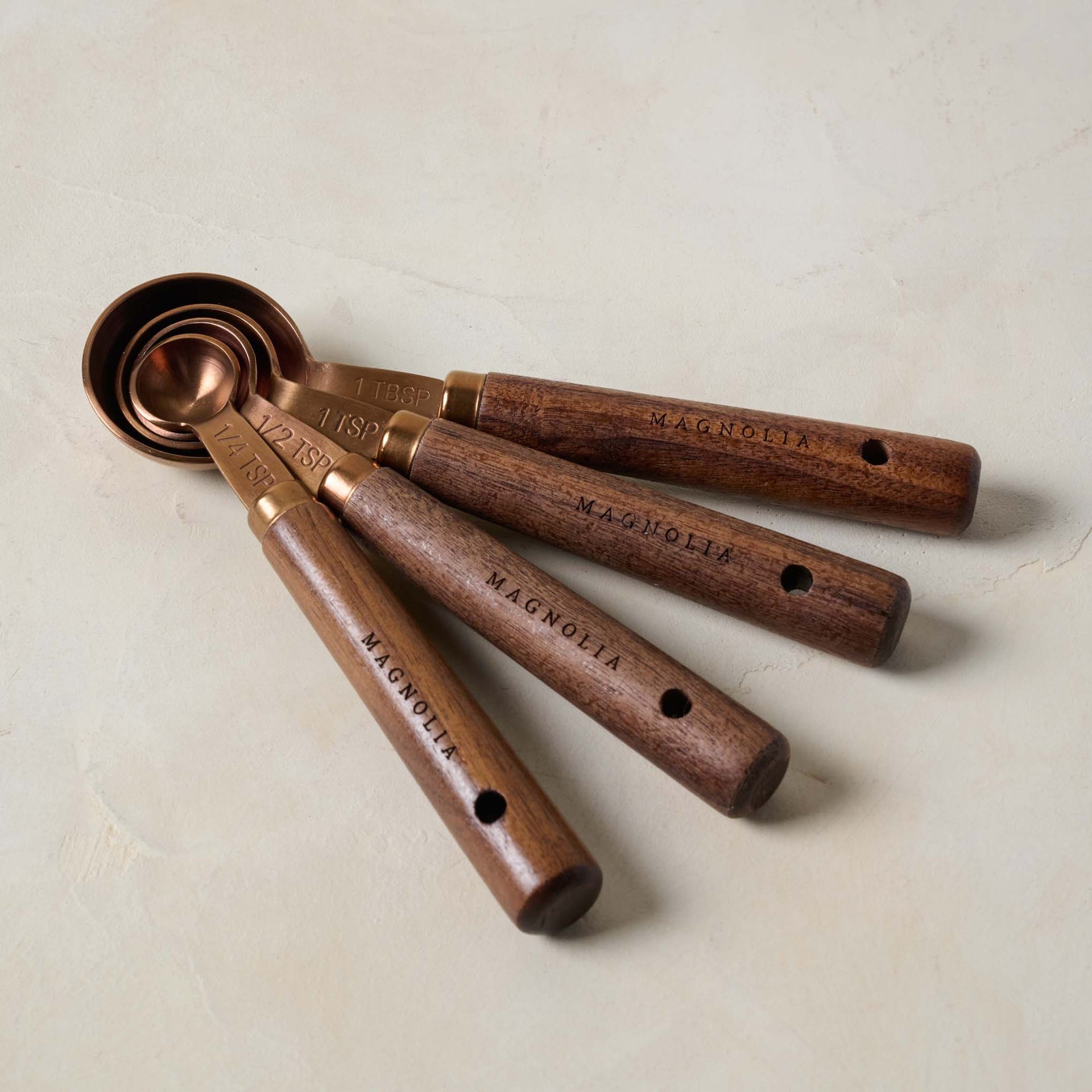 Walnut and Copper Measuring Spoons