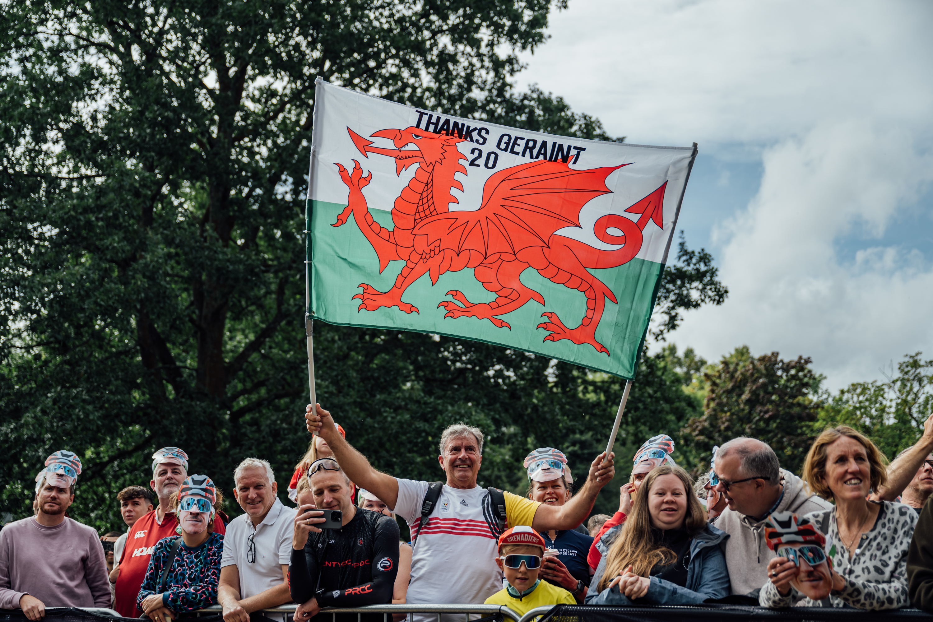 A Welsh flag at the Tour of Britain