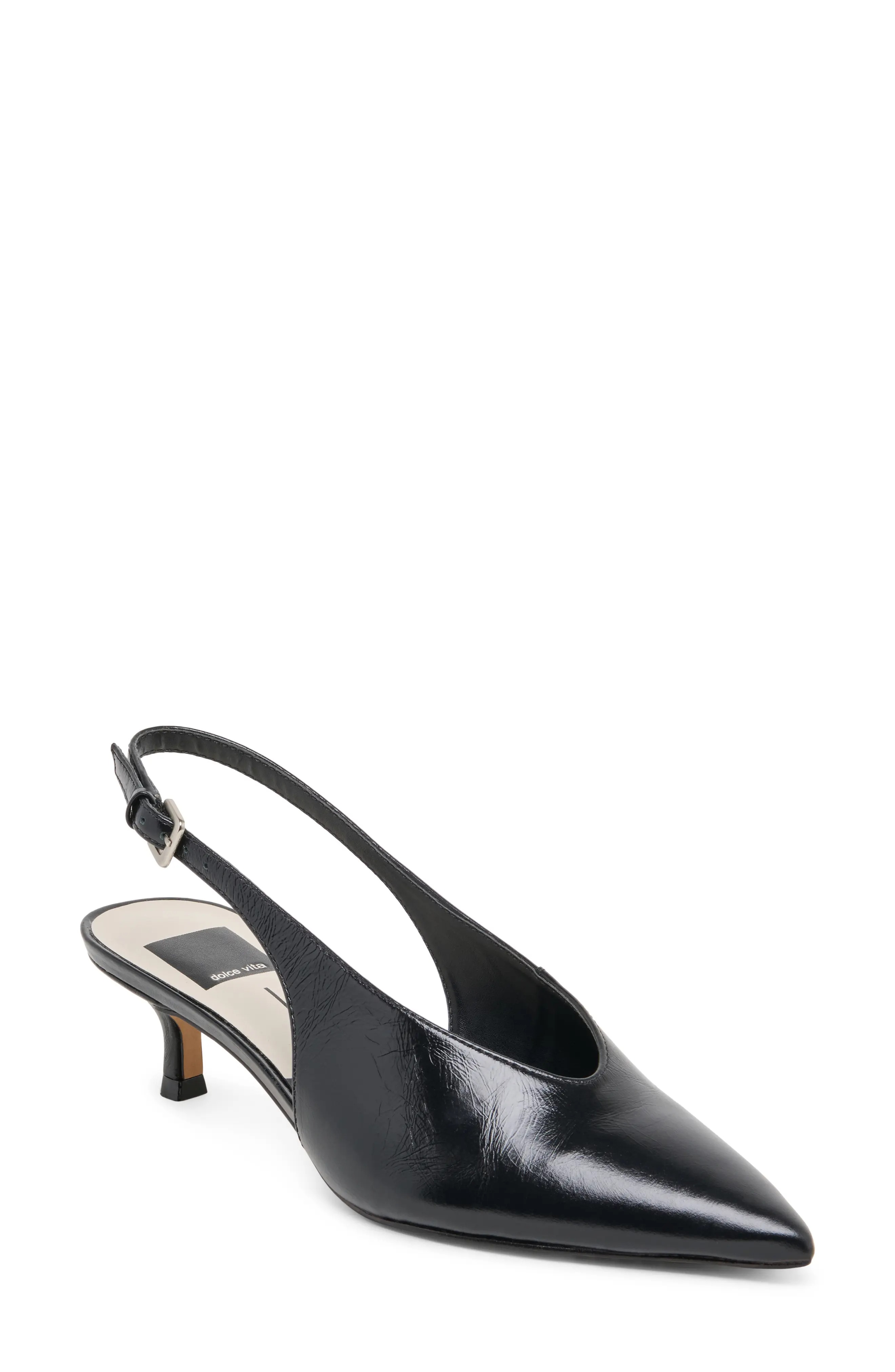 Alenna Slingback Pointed Toe Kitten Heel Pump