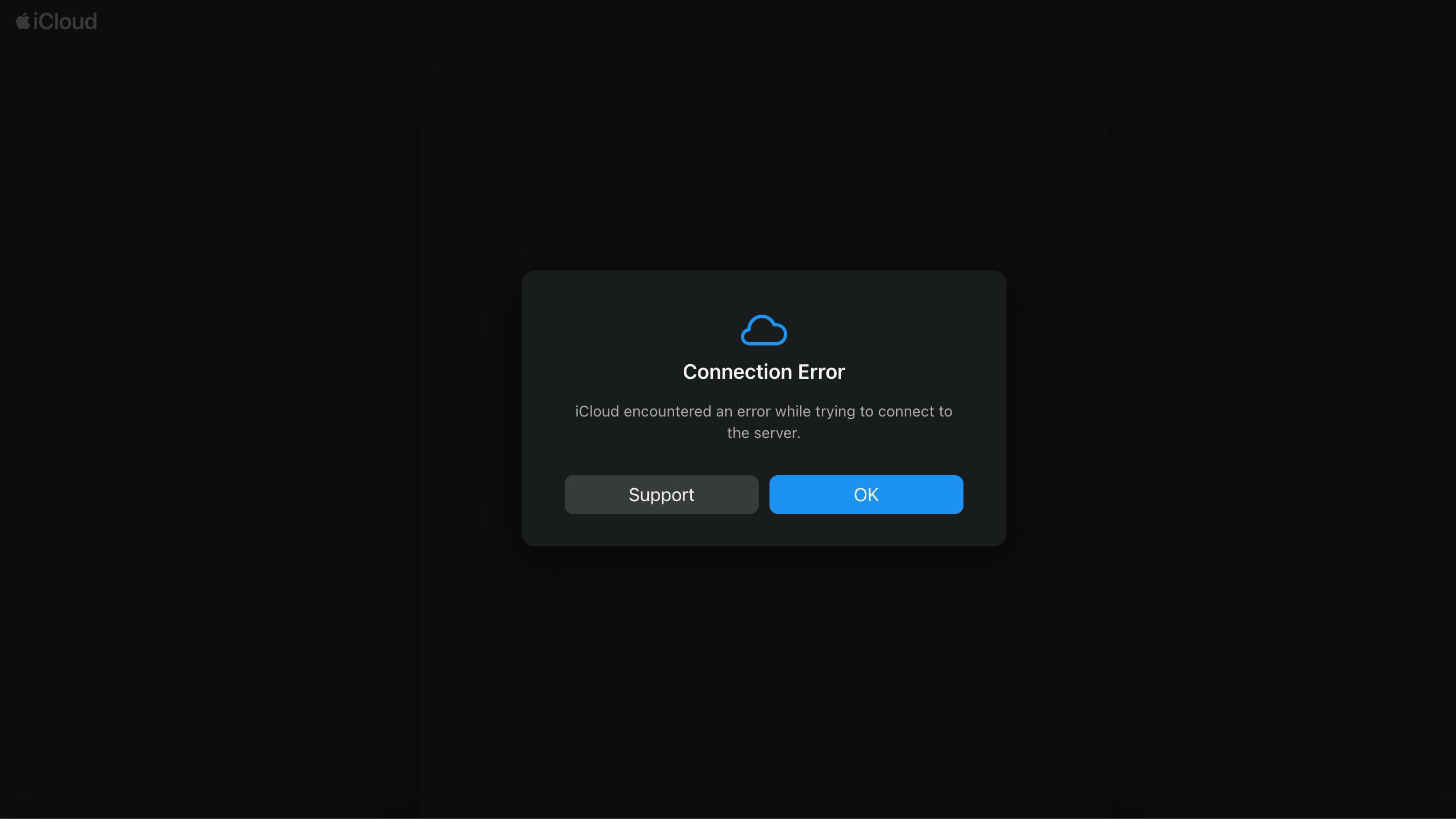 iCloud Connection error