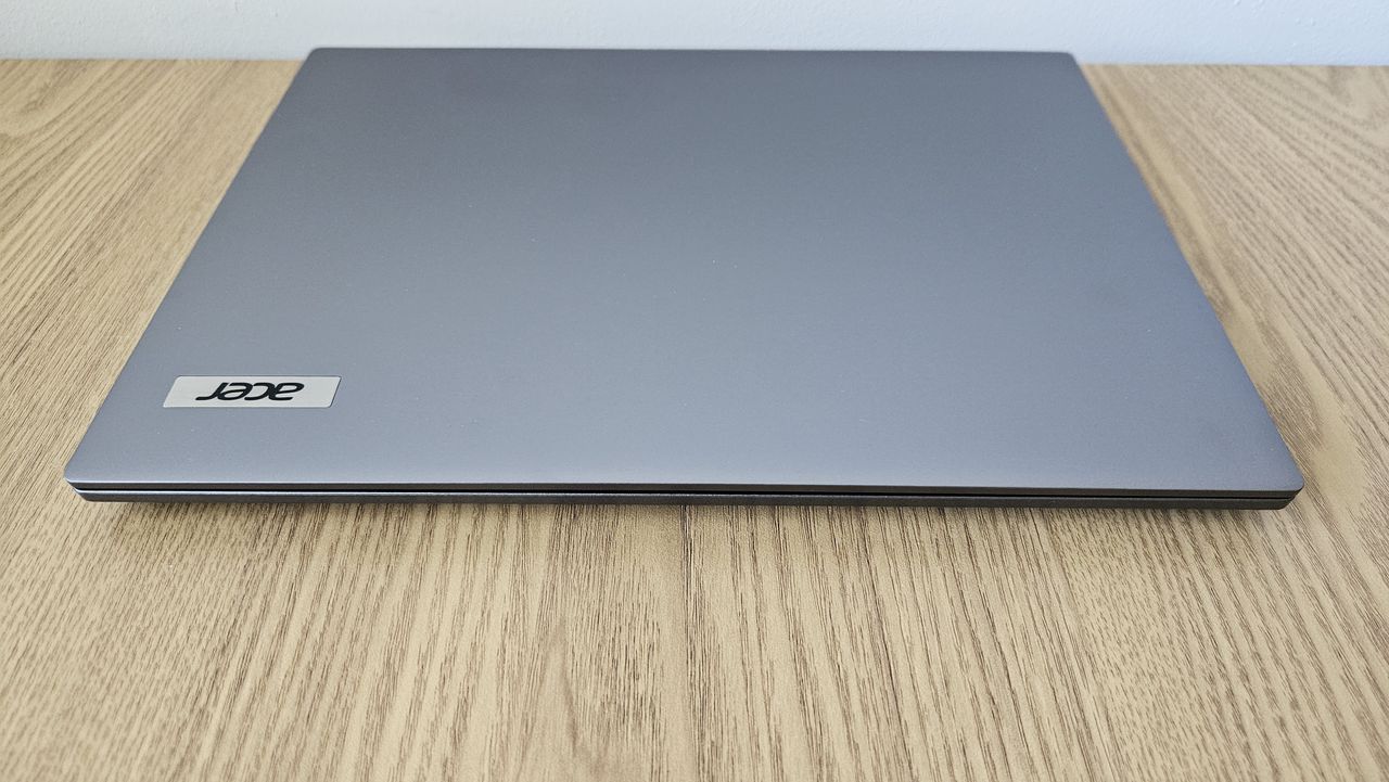 The Acer TravelMate X14 AI on a desk