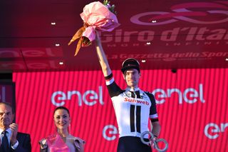 Tom Dumoulin (Team Sunweb) on the 2018 Giro d'Italia podium