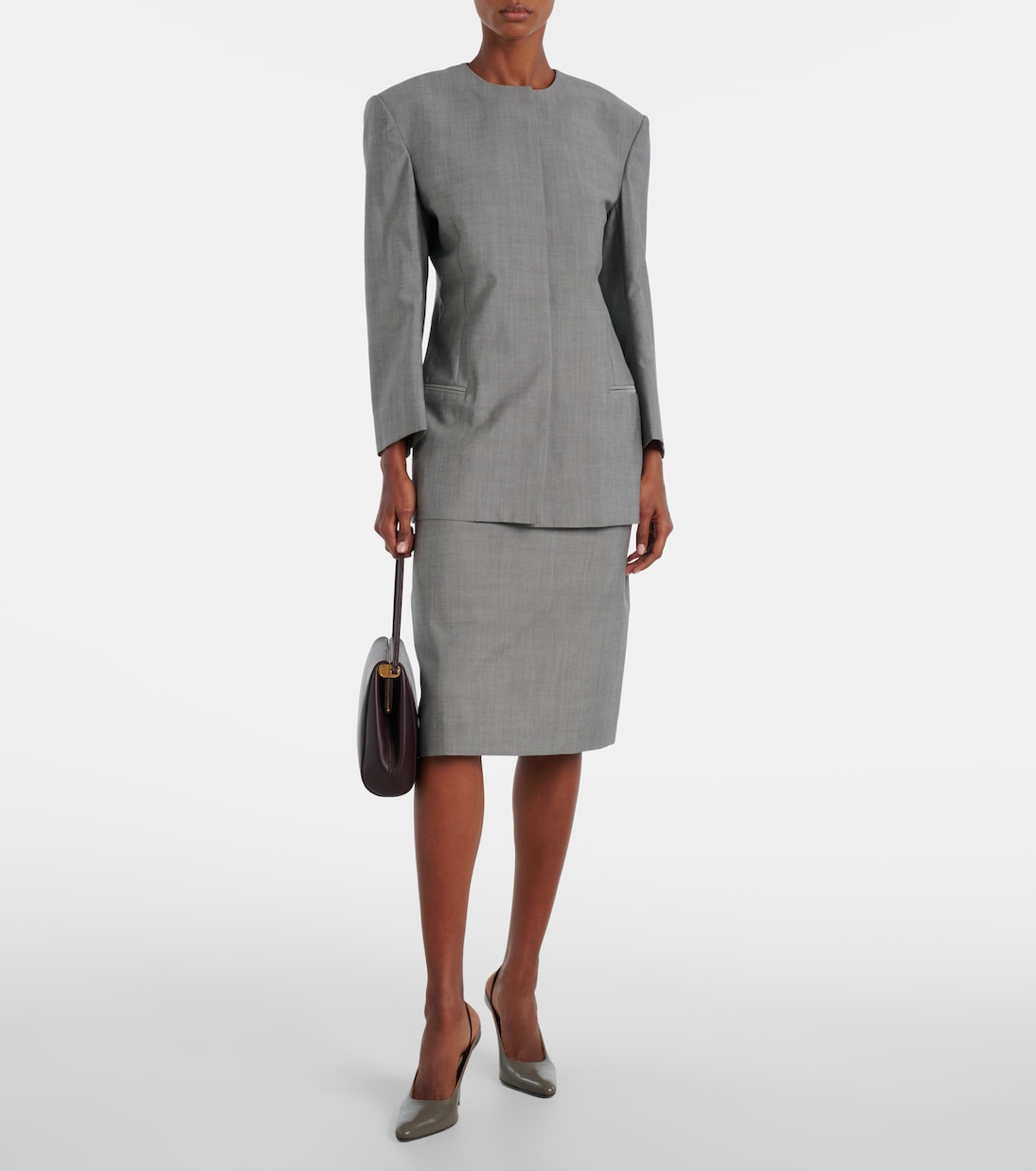 Luna Wool Pencil Skirt in Grey - Calvin Klein Collection