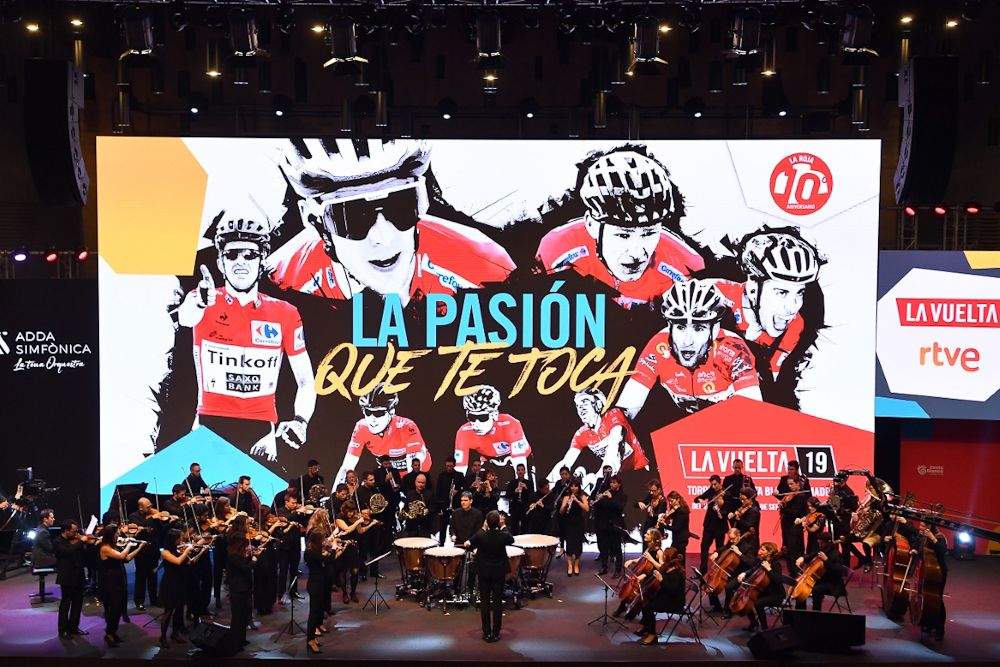 Symphonic Orchestra ADDA play during the 2019 Vuelta a Espana route presentation on December 19 in Alicante