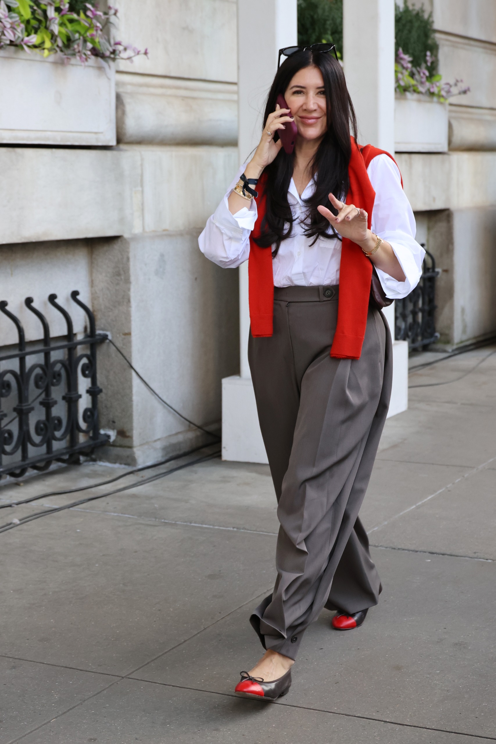 The red color trend on the street style scene at New York Fashion Week Spring/Summer 2027