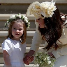 Kate Middleton and Princess Charlotte arrive at Prince Harry and Meghan Markle's wedding in 2018