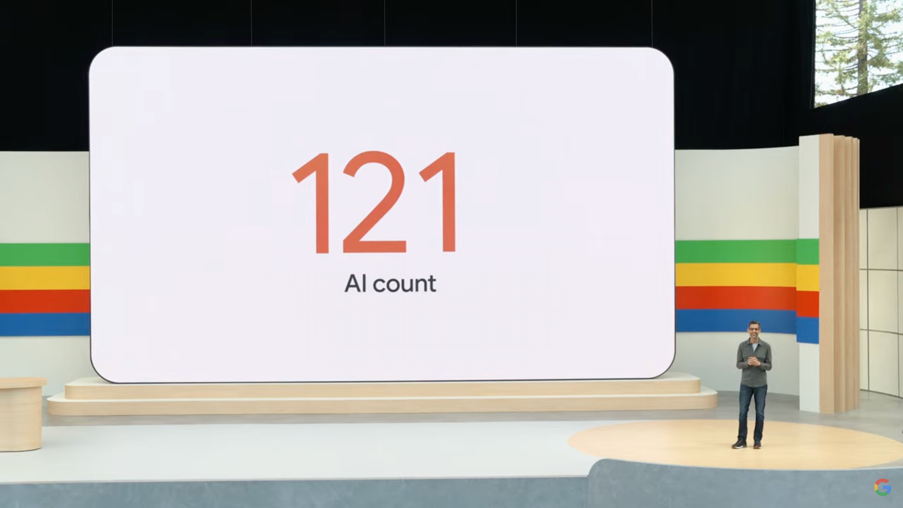 Contagem de IA de 121 no Google I/O 2024