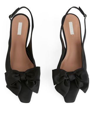 Soft Bow Slingback Pumps - Black - Arket Gb