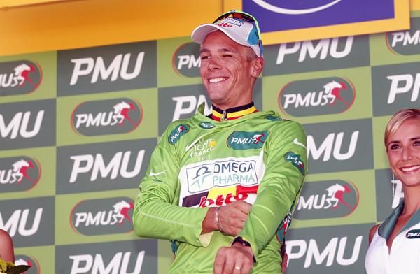 Philippe Gilbert (Omega Pharma-Lotto) extended his lead in the points classification.