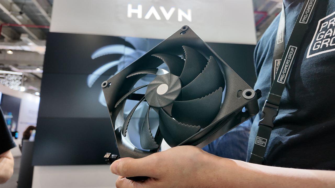 A Havn BF 360 case on display at Computex 2025, Taipei.