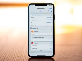 Shortcuts running on an iPhone XS