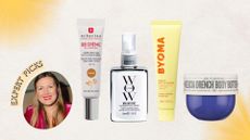 Erborian BB cream, Color Wow Dreamcoat mini, Byoma face wash and Sol de Janeiro body butter mini