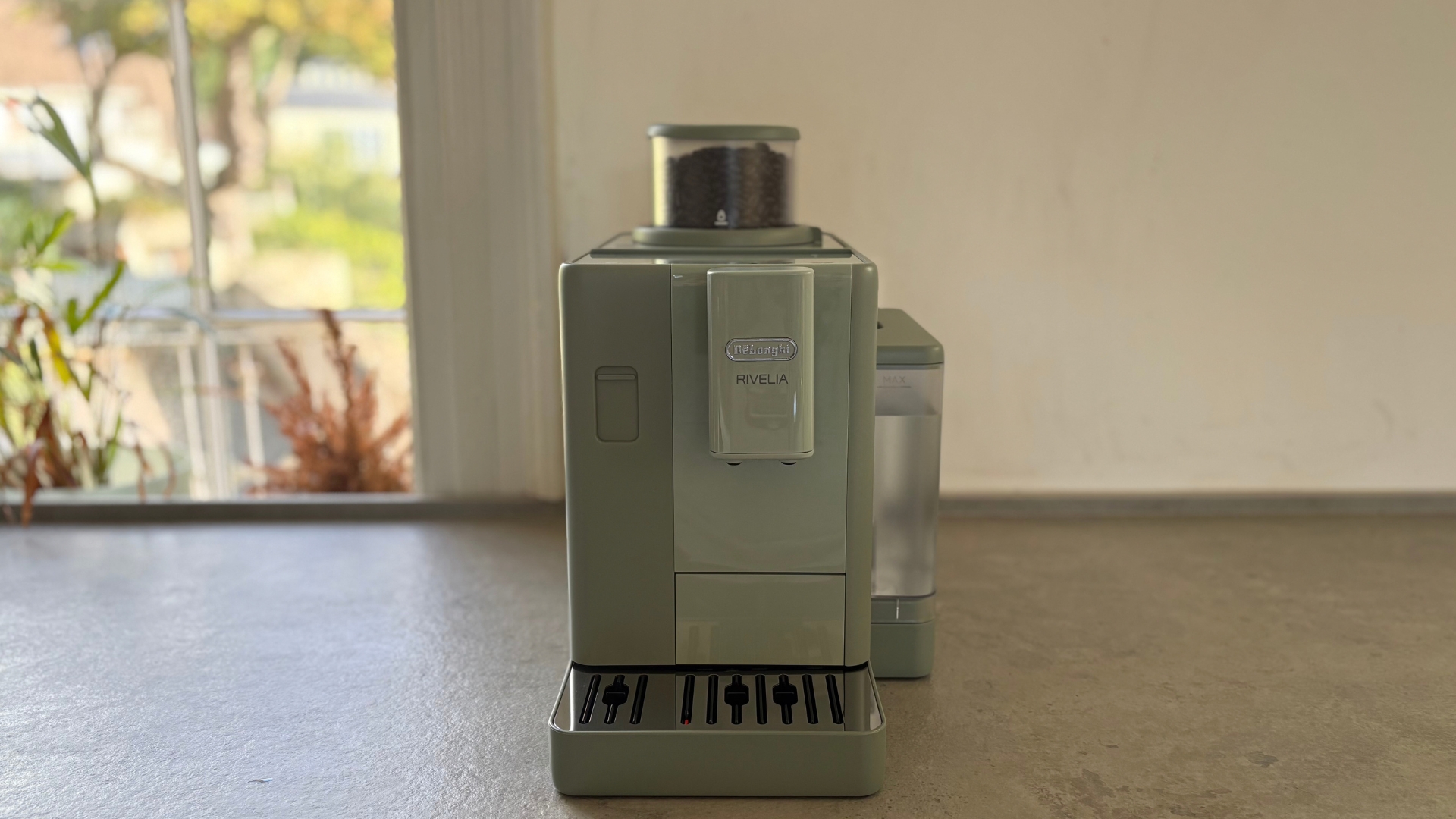 De'Longhi Rivelia Start Coffee Machine on the counter