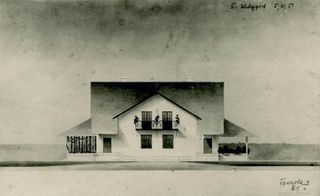 One of Balashova's study designs for a two-family house from 1951