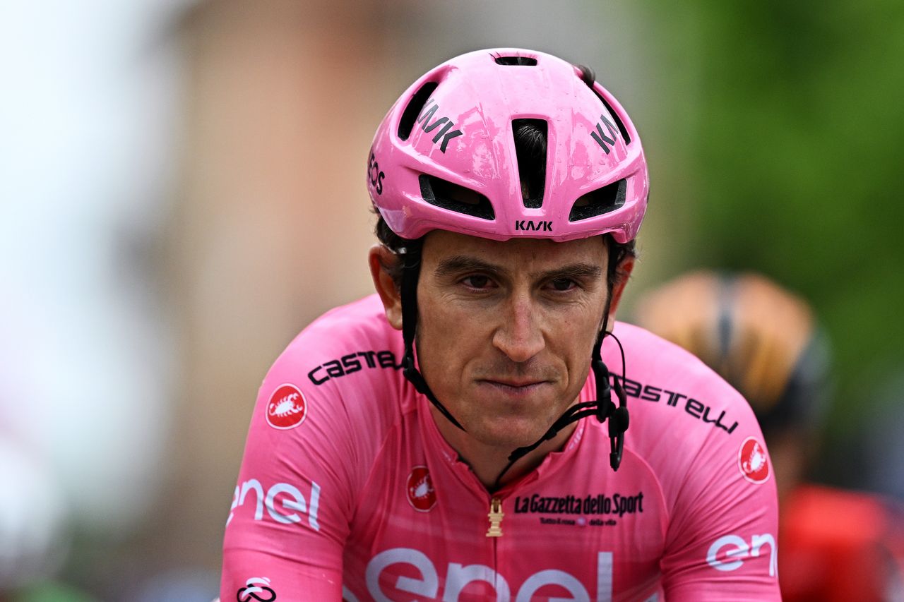 Geraint Thomas at the finish of stage 11 of the Giro d&#039;Italia