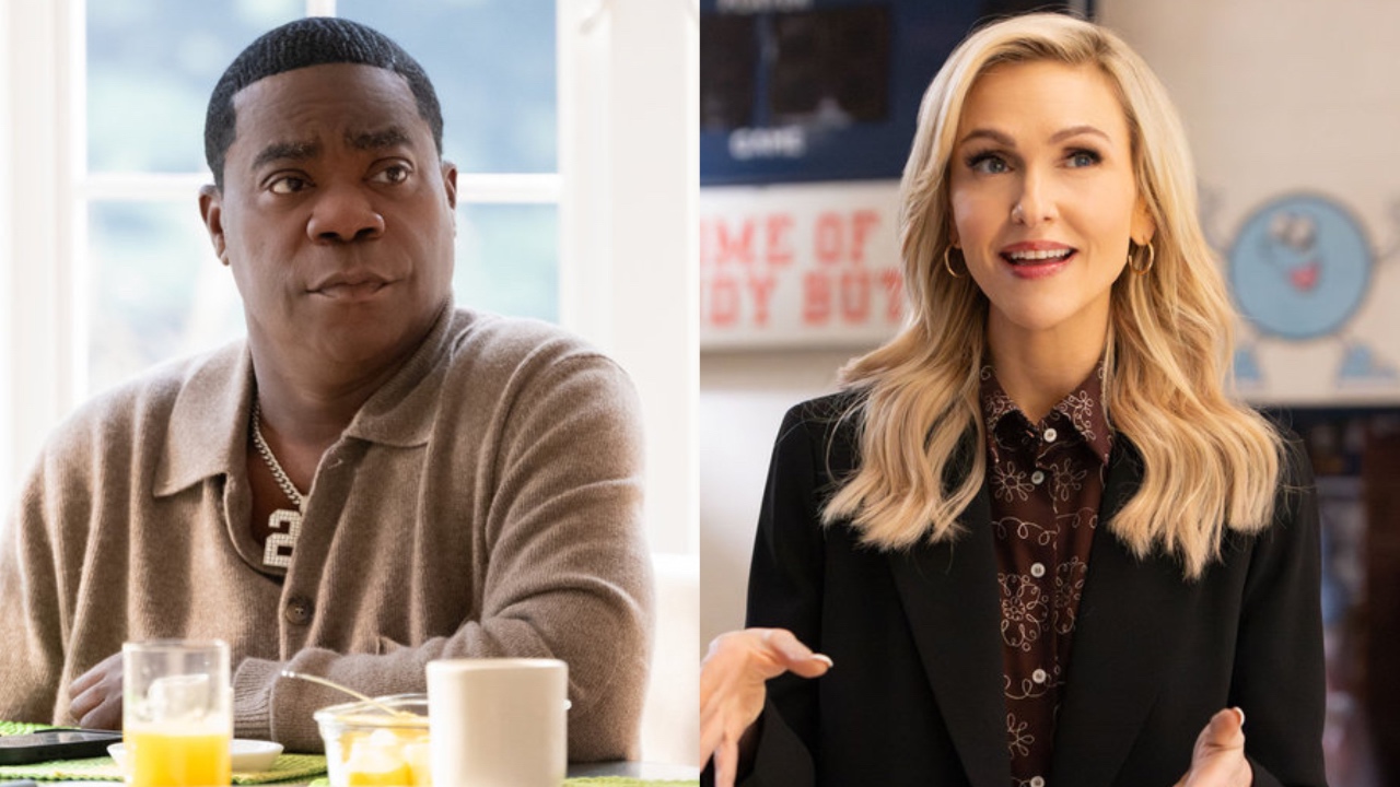 Tracy Morgan as Reggie in The Fall and Rise of Reggie Dinkins and Jenn Lyon as Courteney in Stumble
