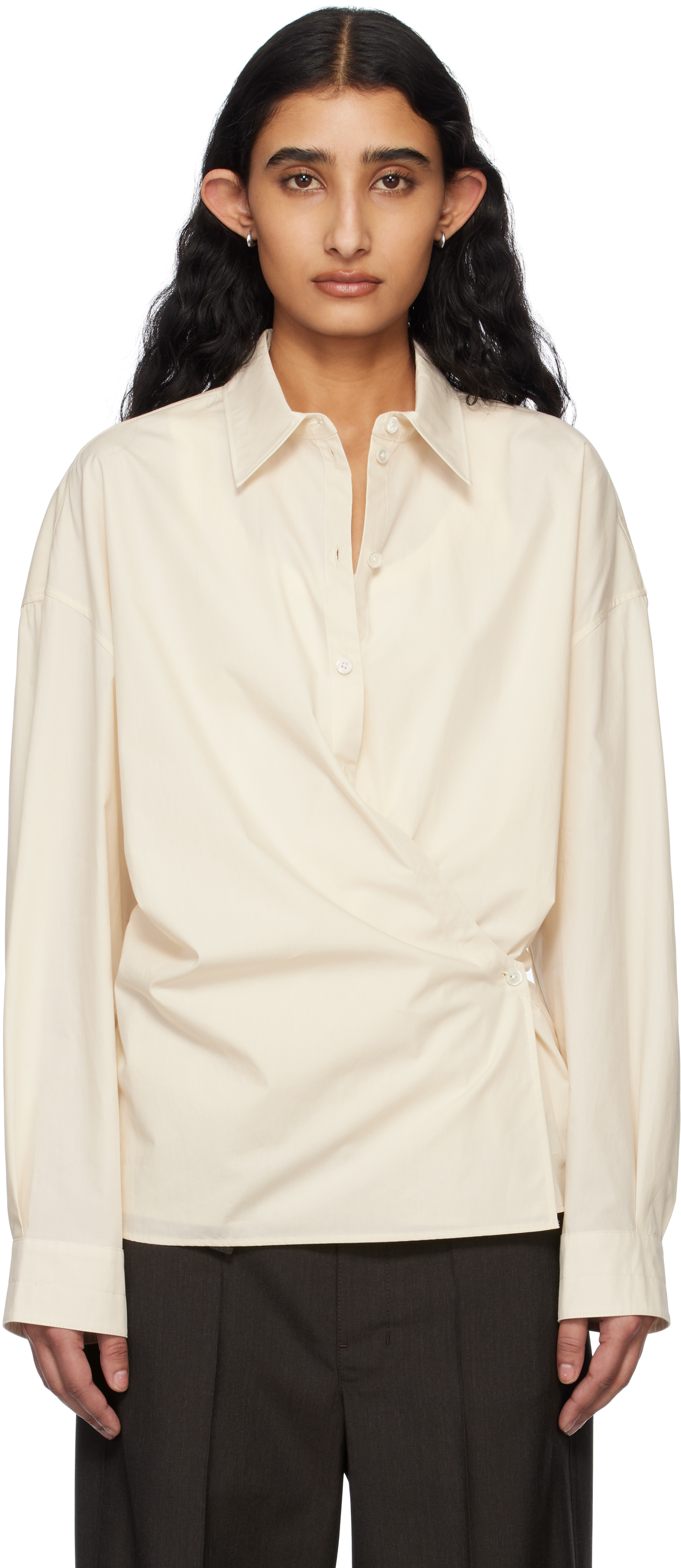 Off-White Straight Collar Twisted Shirt