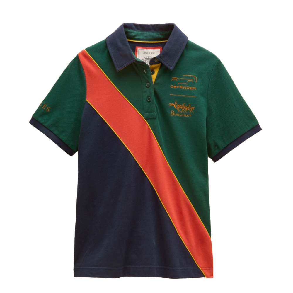 Joules Official Burghley Green:Navy Classic Fit Cotton Pique Polo Shirt
