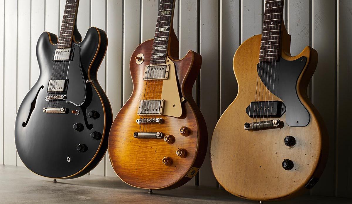 Three Gibson Murphy Lab-aged guitars