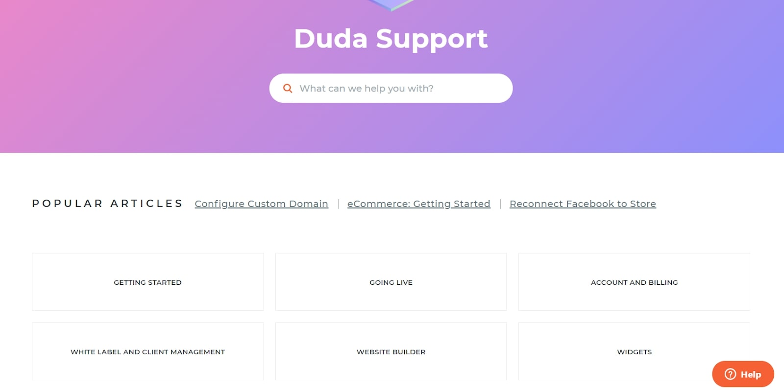Site Web de Duda pour l'assistance en ligne