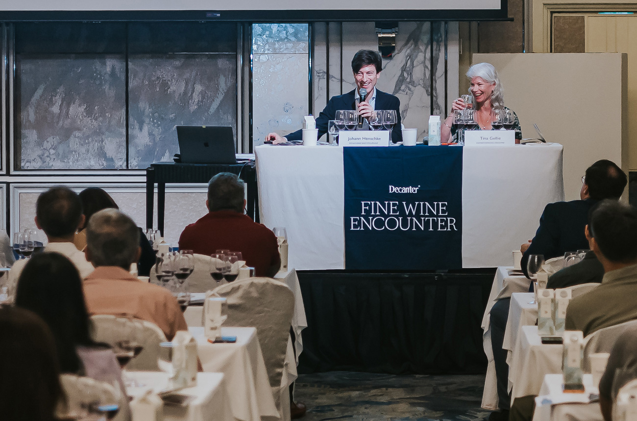 Henschke Masterclass - Decanter Singapore Fine Wine Encounter. Johann Henschke and Tina Gellie