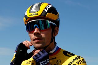 BERG NETHERLANDS APRIL 18 Start Primoz Roglic of Slovenia and Team Jumbo Visma during the 55th Amstel Gold Race 2021 Mens Elite a 2167km race from Valkenburg to Berg en Terblijt Amstelgoldrace amstelgoldrace on April 18 2021 in Berg Netherlands Photo by Bas CzerwinskiGetty Images