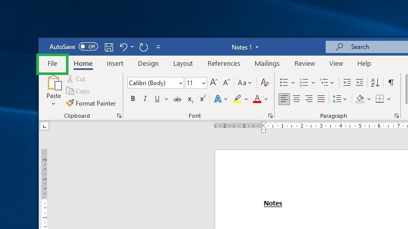 How to save a Word document as a PDF step 1: Click File