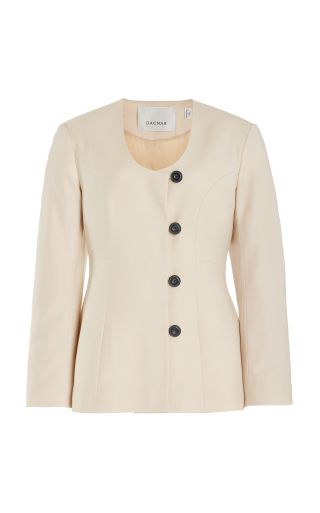 House of Dagmar, Collarless Wool-Blend Blazer