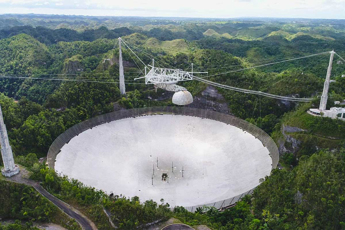 Arecibo Observatory Radio Telescope and Visitor Center in Puerto Rico