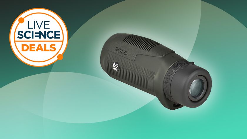 The Vortex Optics 10x25 Waterproof Monoculars with Live Science deals logo