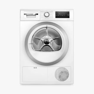 A white Bosch tumble dryer 