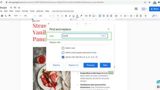 How to use find and replace in Google Docs