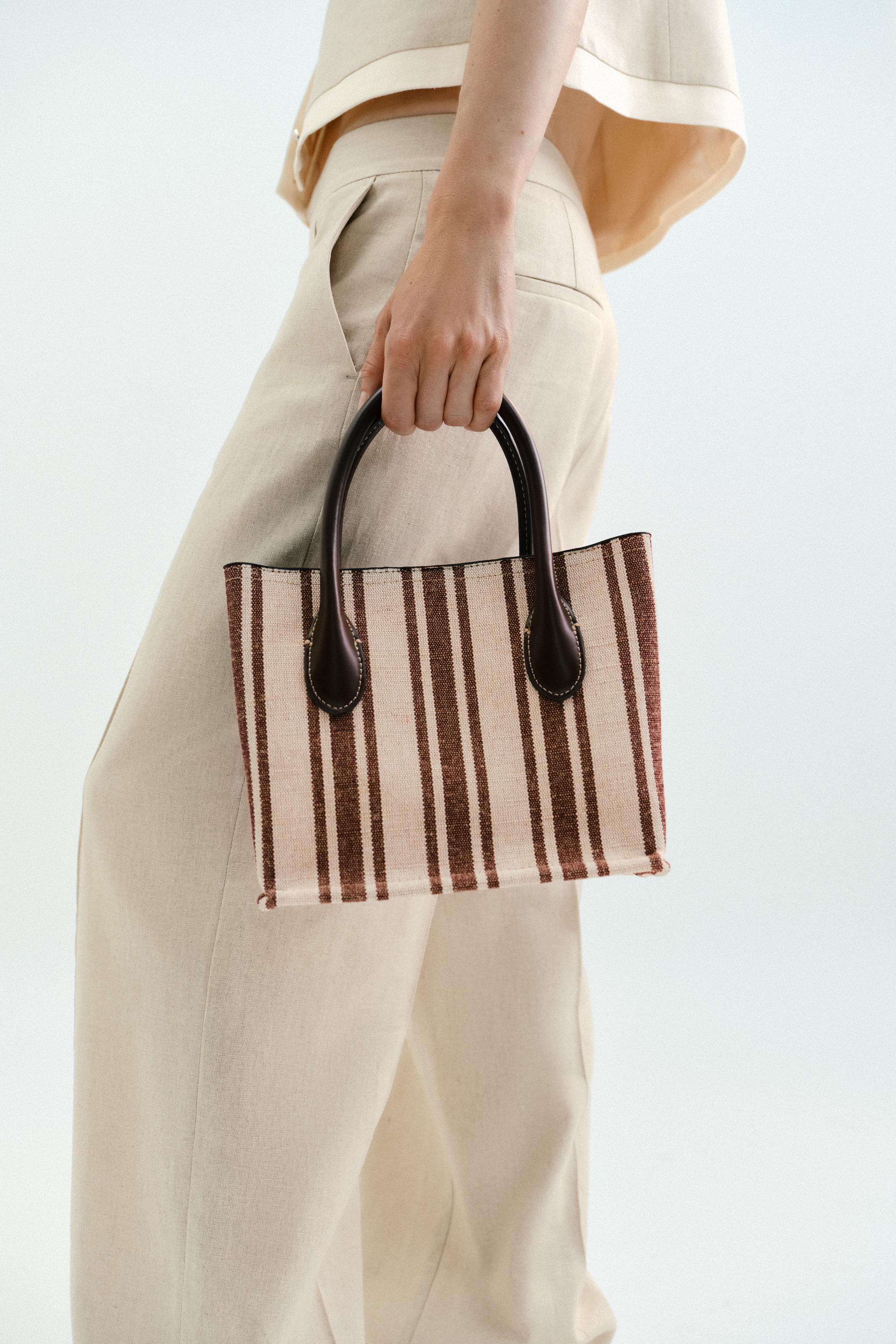 Striped Printed Canvas Bag