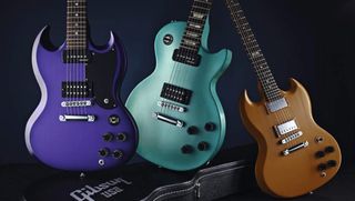 A lineup of new Gibson guitars