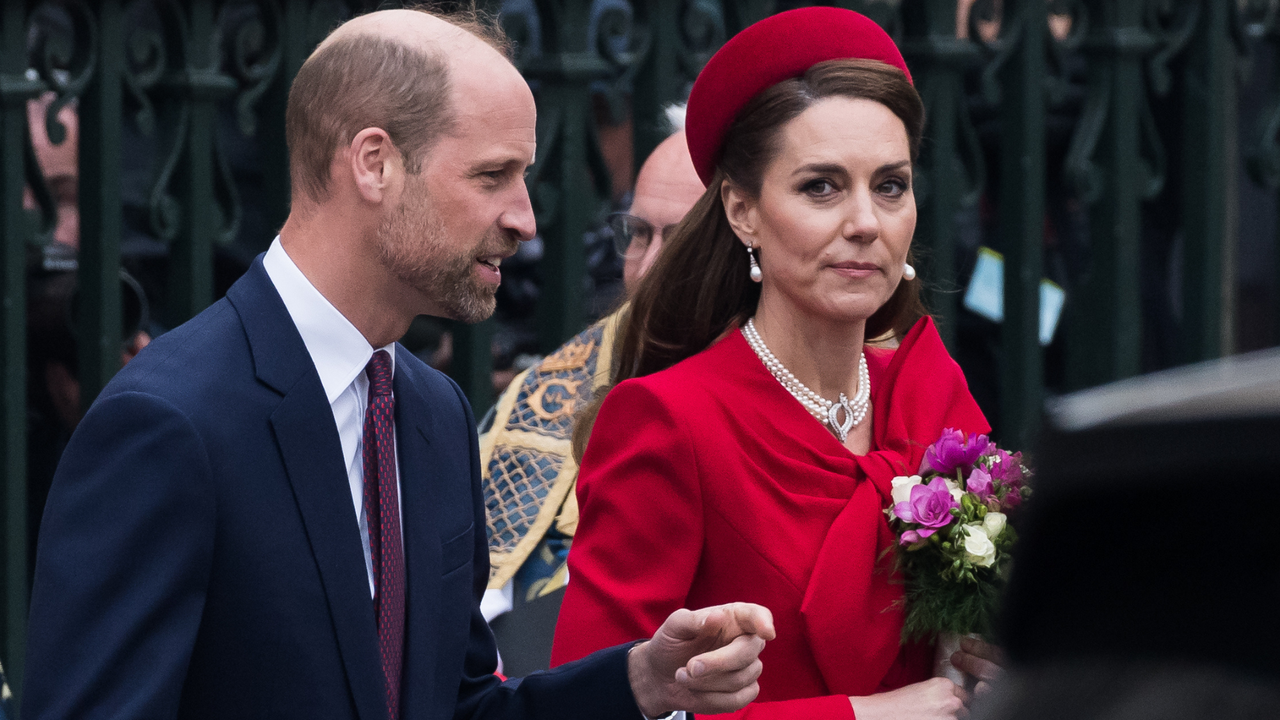 William, Prince of Wales, and Catherine, Princess of Wales, leave after the Commonwealth Service at Westminster Abbey held annually to celebrate the people and cultures of the Commonwealth nations in London, United Kingdom on March 10, 2025.