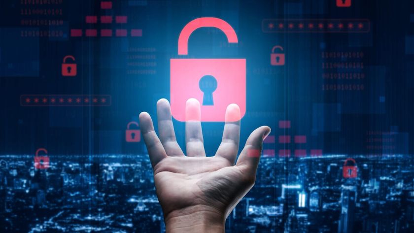 A hand in front of a digital lock