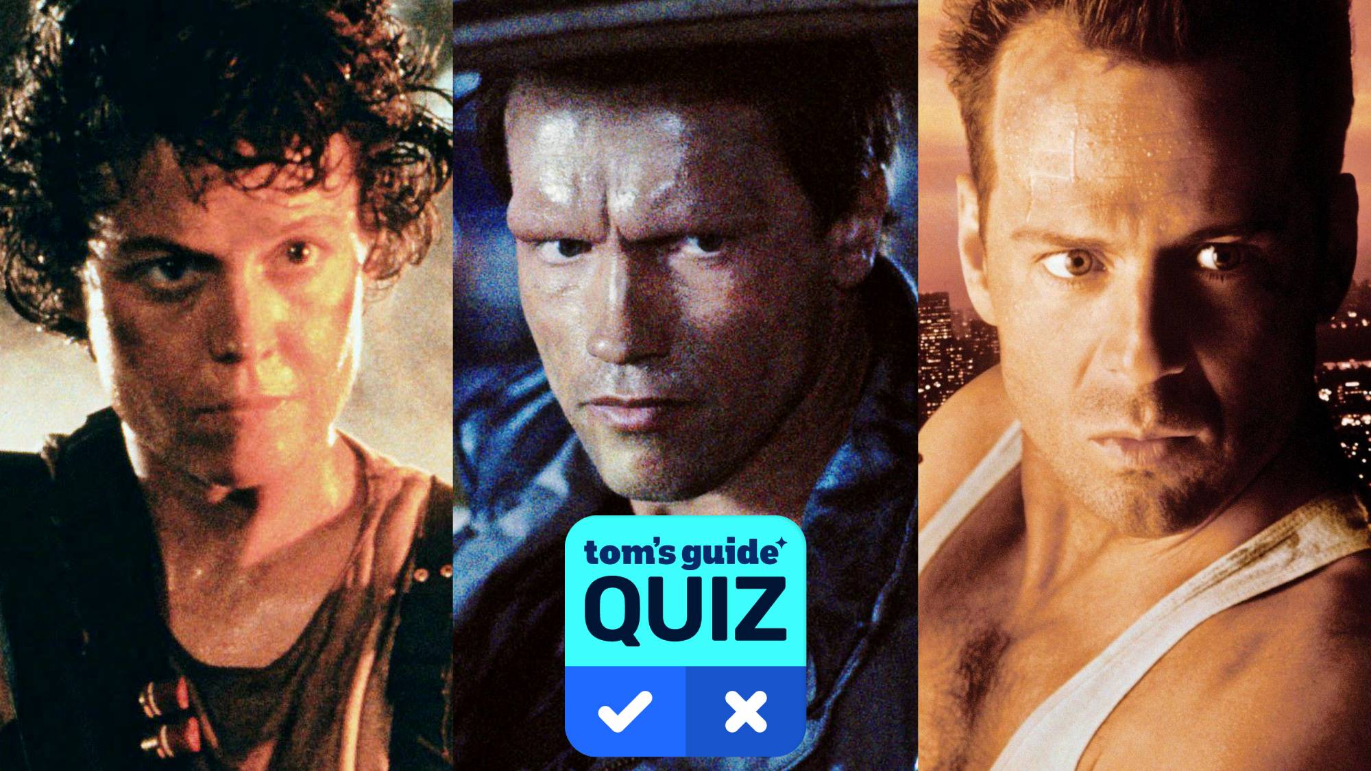 Sigourney Weaver in "Aliens," Arnold Schwarzenegger in "The Terminator," and Bruce Willis in "Die Hard"