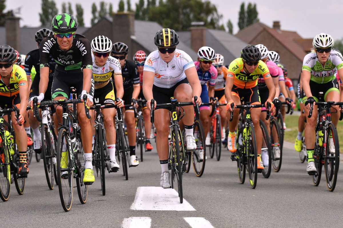 Frida Knutsson (Swedish National Team) sitting in the peloton